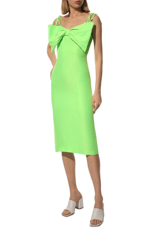 Платье из вискозы MSGM 3241MDA02 227103 Зелёный  3241MDA02 227103 Фото 3