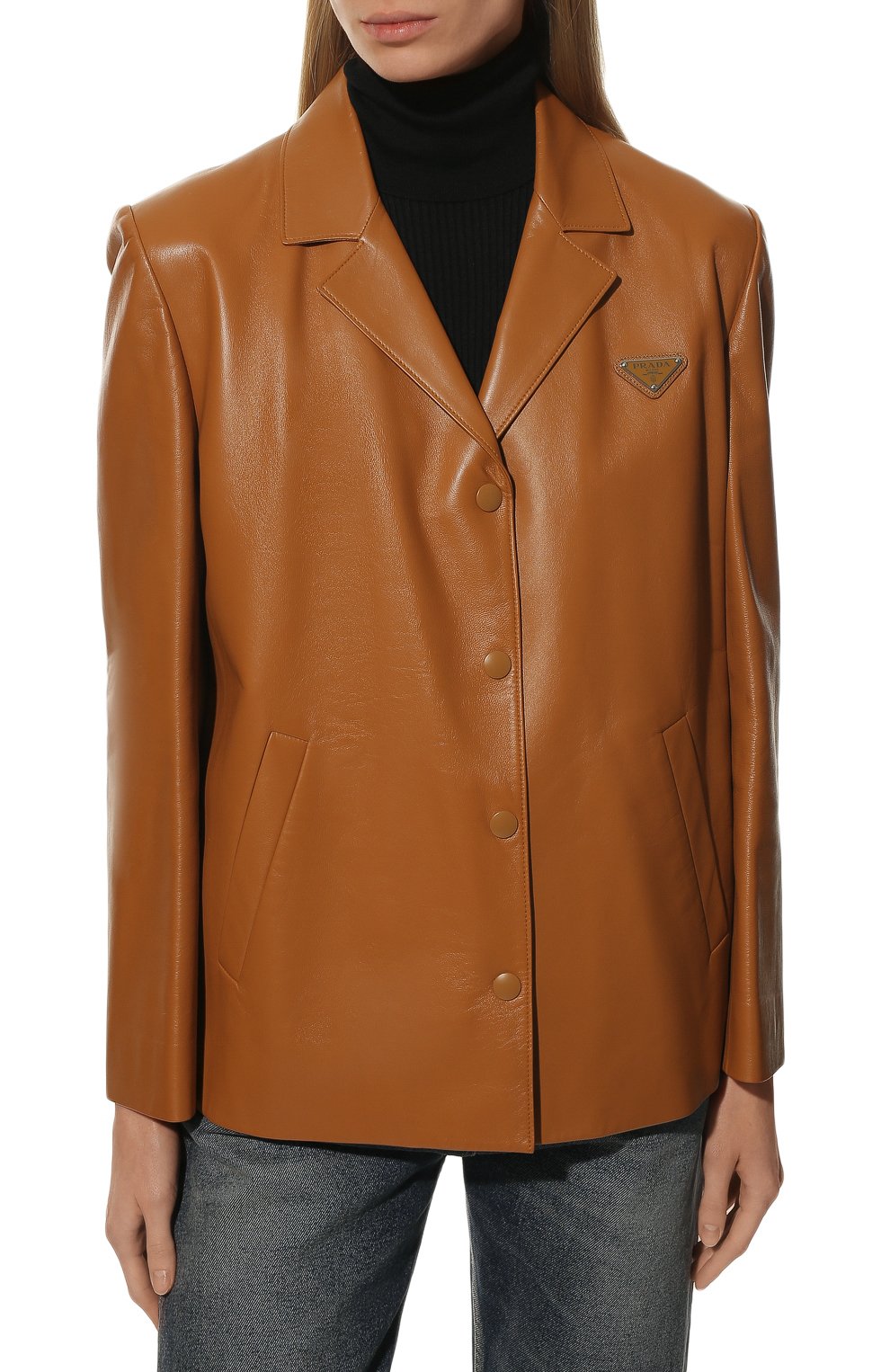 Кожаный жакет PRADA, арт. 55800-08P-F0018, фото 3