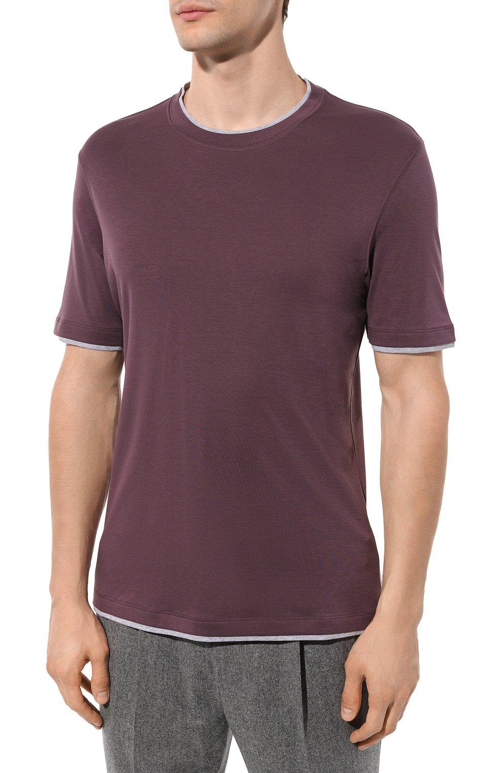 Футболка из хлопка и шелка BRUNELLO CUCINELLI, арт. MTS877427, фото 3