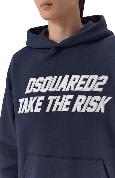 Хлопковое худи DSQUARED2 темно-синего цвета по цене 78700 руб., арт. S71GU0779/D25007, фото 5 Хлопковое худи DSQUARED2, арт. S71GU0779/D25007, фото 5
