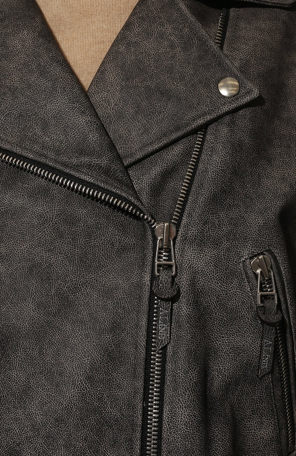 Кожаная куртка ALINE серого цвета по цене 165000 руб., арт. AL22FW010908, фото 5 Кожаная куртка ALINE, арт. AL22FW010908, фото 5