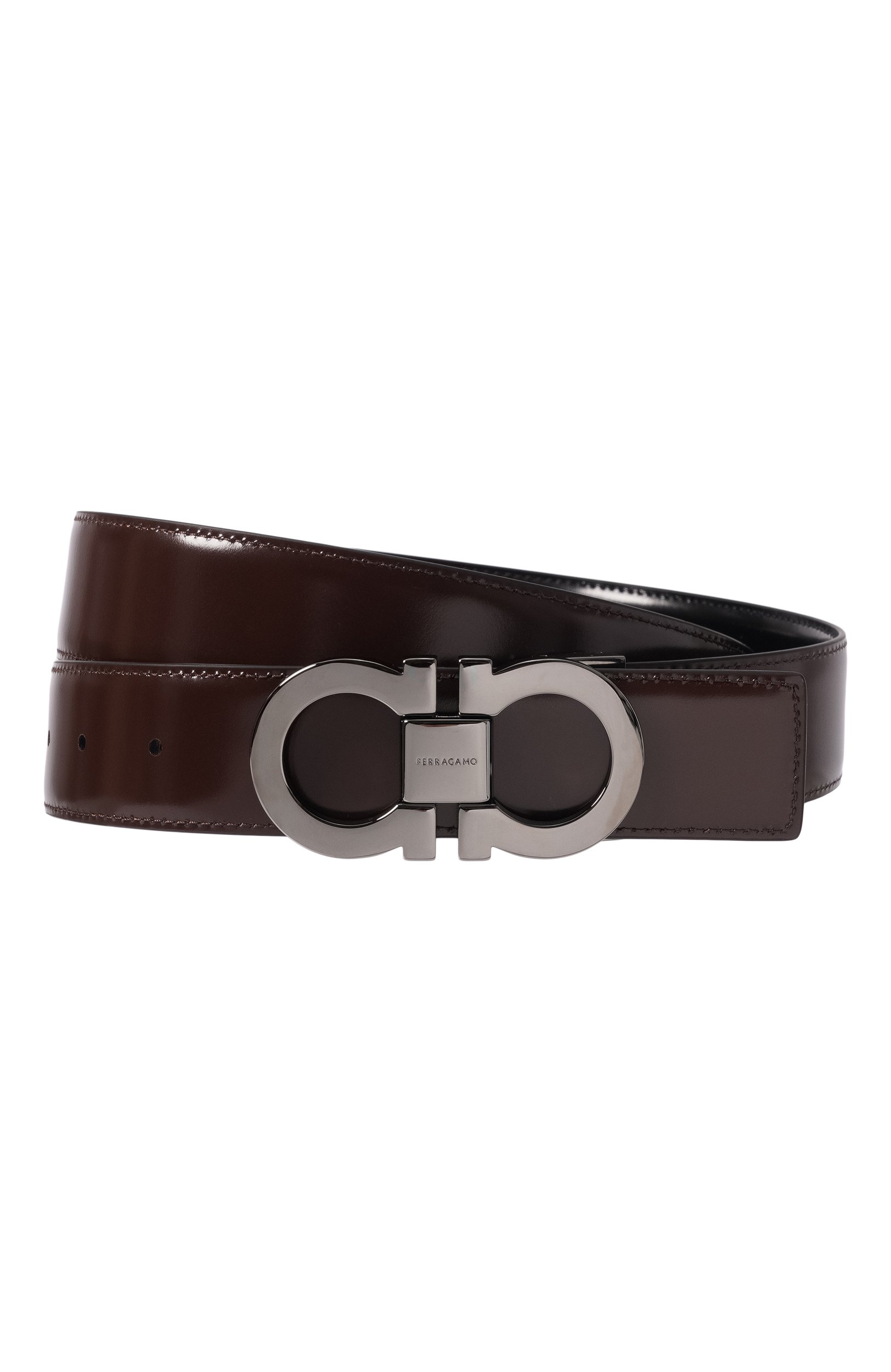Двусторонний ремень FERRAGAMO черного цвета по цене 62400 руб., арт. 679535/644557, фото 4 Двусторонний ремень FERRAGAMO, арт. 679535/644557, фото 4