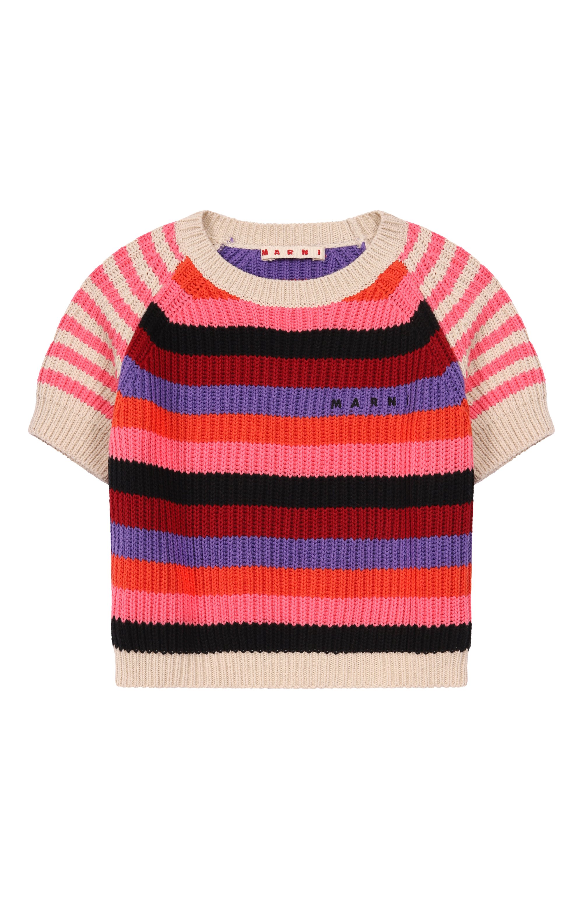 Хлопковый пуловер MARNI розового цвета по цене 19950 руб., арт. M01739/M00X1, фото 1 Хлопковый пуловер MARNI, арт. M01739/M00X1, фото 1