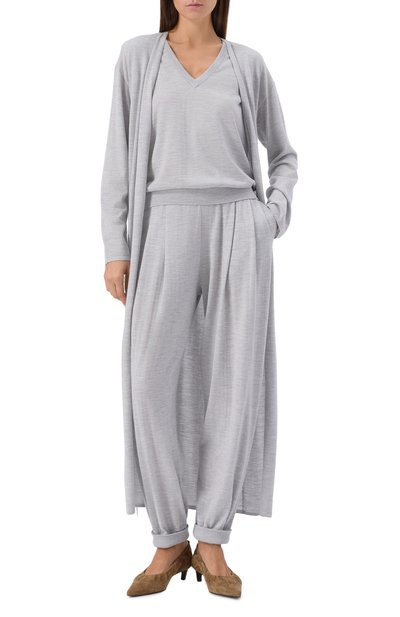 Кардиган из шерсти и шелка 12 STOREEZ серого цвета по цене 24000 руб., арт. 134040, фото 2 Кардиган из шерсти и шелка 12 STOREEZ, арт. 134040, фото 2