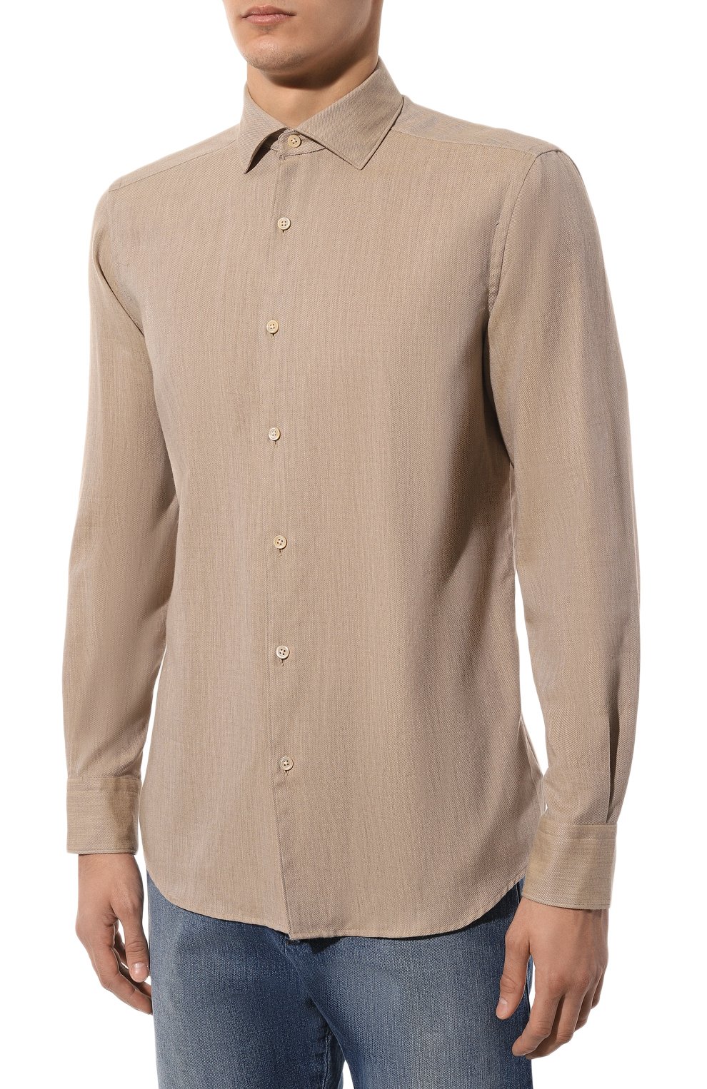 Сорочка из хлопка и кашемира ZEGNA, арт. UCX44A6/SRF5, фото 3