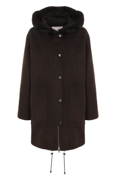 Женская парка из шерсти и кашемира MANZONI24, арт. 25M1574-DB1V