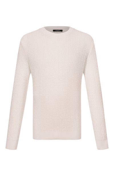 Мужской джемпер из шерсти и льна BALMAIN, арт. GH1KD000/KI03