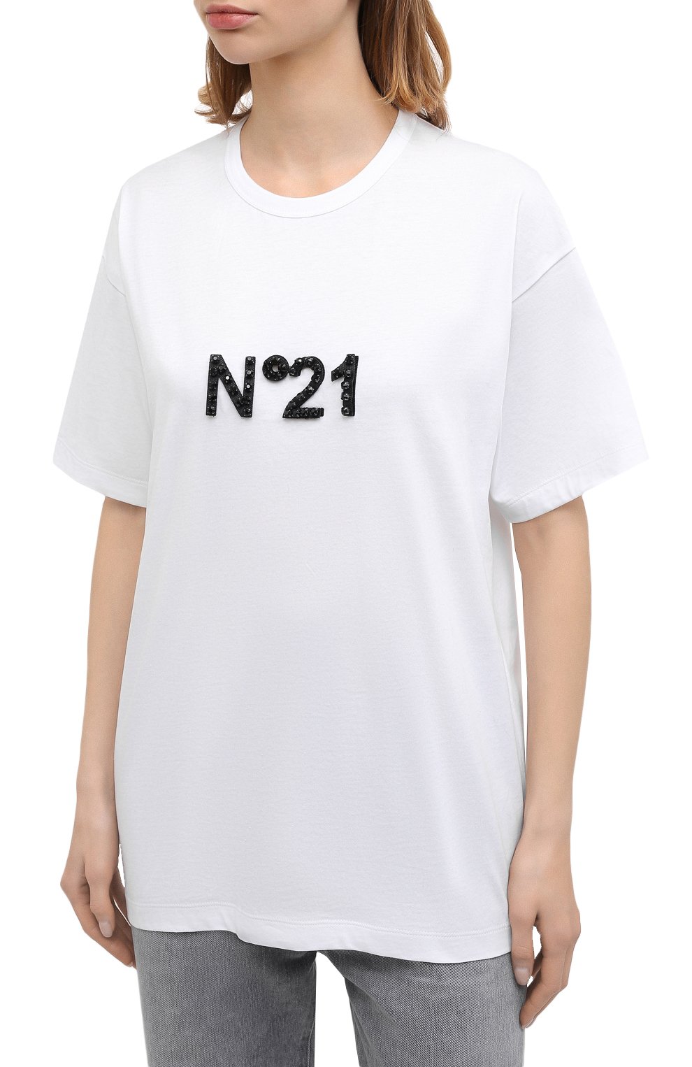 Хлопковая футболка N21 белого цвета по цене 29100 руб., арт. 20I N2M0/F061/6314, фото 3 Хлопковая футболка N21, арт. 20I N2M0/F061/6314, фото 3