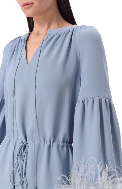 Шелковое платье с отделкой перьями VALENTINO, арт. 8B3VDMZ0/1MM, фото 4