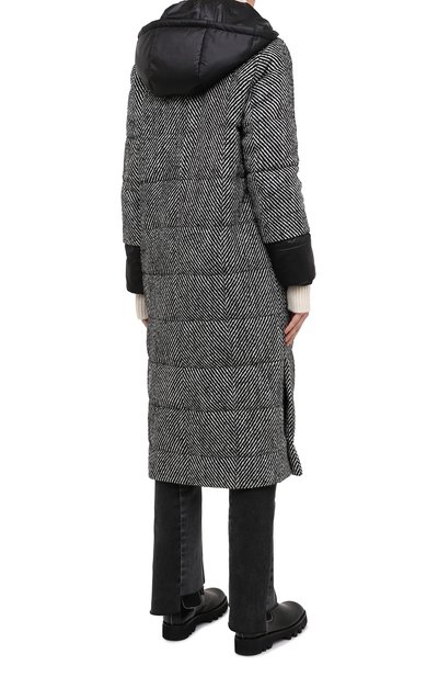 Стеганое пальто SEVEN LAB черного цвета по цене 34650 руб., арт. CLH20-V black/herri, фото 4 Стеганое пальто SEVEN LAB, арт. CLH20-V black/herri, фото 4