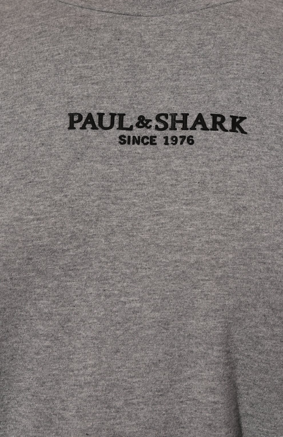 Хлопковая футболка PAUL&SHARK серого цвета по цене 21450 руб., арт. 12311618/3XL-6XL, фото 5 Хлопковая футболка PAUL&SHARK, арт. 12311618/3XL-6XL, фото 5