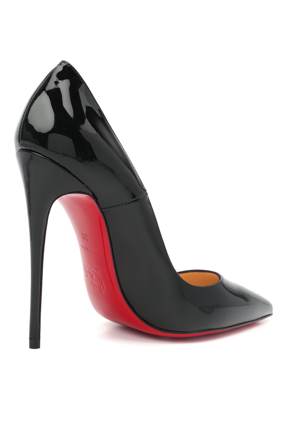 Женские кожаные туфли so kate 120 CHRISTIAN LOUBOUTIN черного цвета, арт. 3130694/S0 KATE 120 | Фото 4 (Каблук высота: Высокий; Материал внутренний: Натуральная кожа; Материал сплава: Проставлено; Каблук тип: Шпилька; Подошва: Плоская; Драгоценные камни: Проставлено)