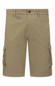Мужские хлопковые шорты AERONAUTICA MILITARE хаки цвета, арт. 241/BE066CT1122 | Фото 1 (Длина Шорты М: До колена; Материал внешний: Хлопок; Принт: Без принта; Случай: Повседневный; Стили: Милитари)