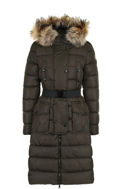 Женский стеганый пуховик с поясом и капюшоном MONCLER, арт. C2-093-49884-25-68065