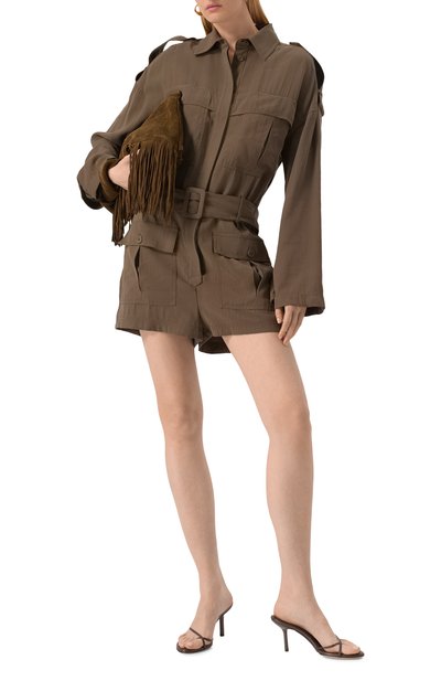 Комбинезон из вискозы THE ANDAMANE хаки цвета по цене 79950 руб., арт. T170187B/TNV121, фото 2 Комбинезон из вискозы THE ANDAMANE, арт. T170187B/TNV121, фото 2