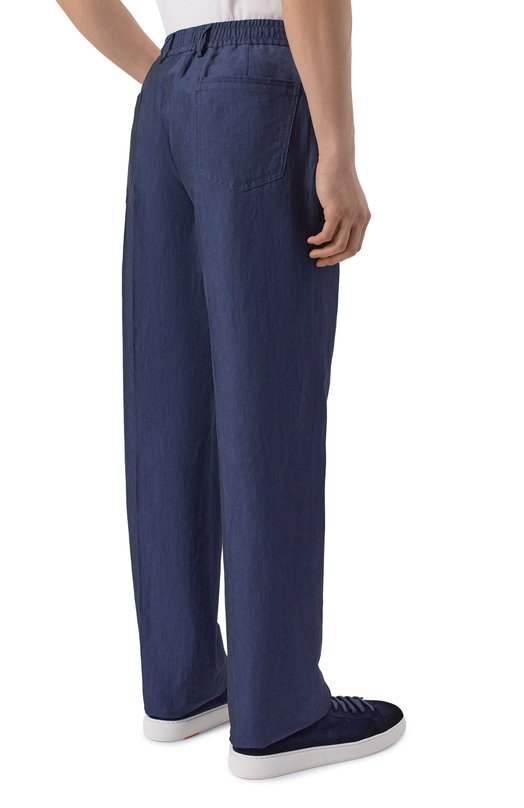 Брюки из хлопка и льна MVST M26.CSM.T416/802-C0/LINEN Синий  M26.CSM.T416/802-C0/LINEN Фото 4