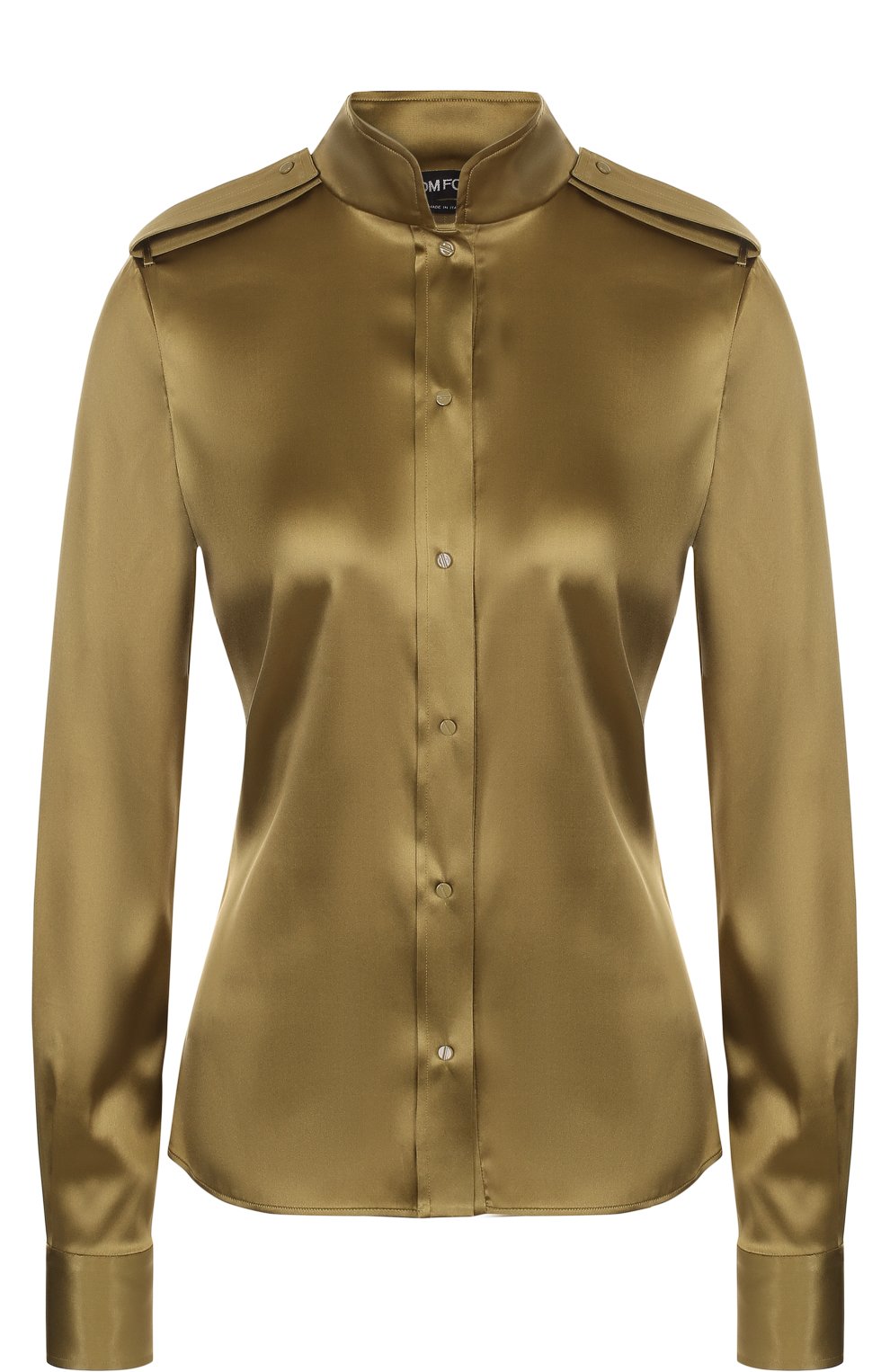 Шелковая блуза с погонами и воротником-стойкой TOM FORD, арт. CA3102-FAX334, фото 1