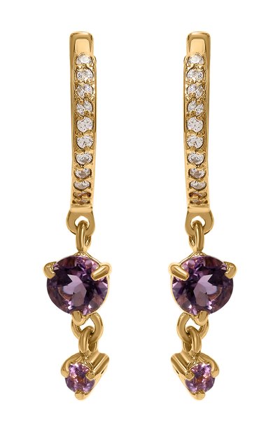 Серьги с аметистом и фианитом MOONKA, арт. ec-err-amt-f, фото 1