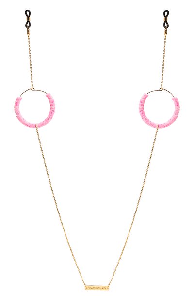 Женские цепочка для очков FRAME CHAIN, арт. CANDY P0P BABY PINK IN YELL0W G0LD