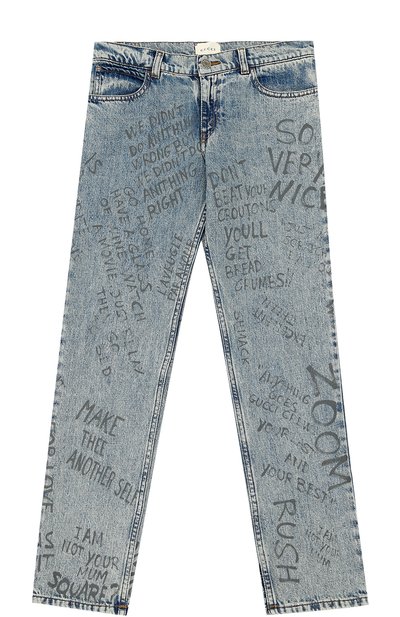 Джинсы прямого кроя с принтом GUCCI, арт. 453319/XR391, фото 1