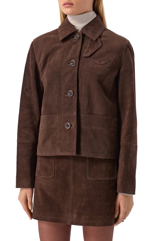 Замшевая куртка Zadig and Voltaire RW0W01262 Коричневый  RW0W01262 Фото 3