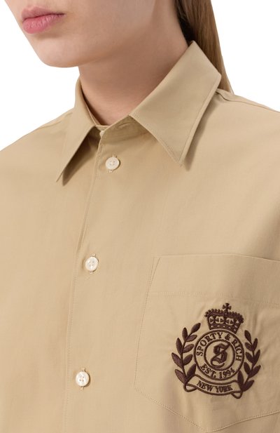 Хлопковая рубашка SPORTY AND RICH, арт. SI006612241BE22, фото 5