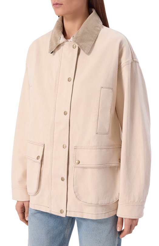 Джинсовая куртка Halfboy HS261W0017 DM013/DENIM PARKA Кремовый  HS261W0017 DM013/DENIM PARKA Фото 6