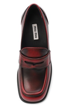 Кожаные пенни-лоферы MIU MIU, арт. 5D206D-P70-F0D56, фото 4