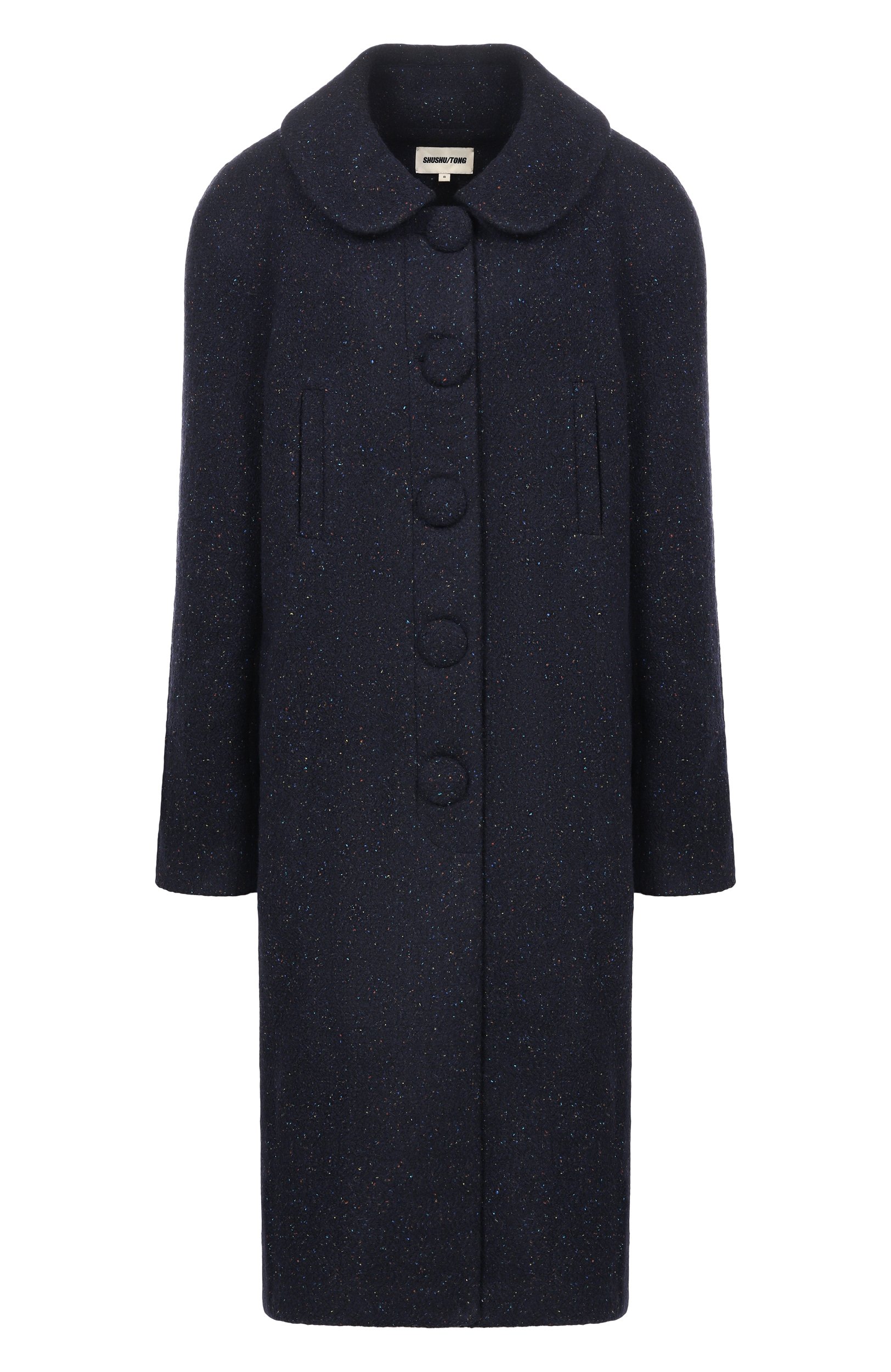 Пальто SHUSHU/TONG темно-синего цвета по цене 136500 руб., арт. MWDFC007/CAS237, фото 1 Пальто SHUSHU/TONG, арт. MWDFC007/CAS237, фото 1