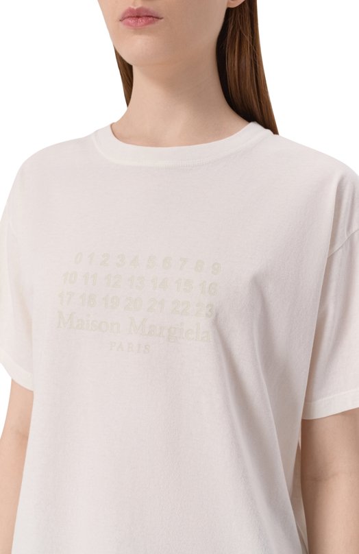 Хлопковая футболка Maison Margiela S29GC0307/S24575 Белый  S29GC0307/S24575 Фото 5