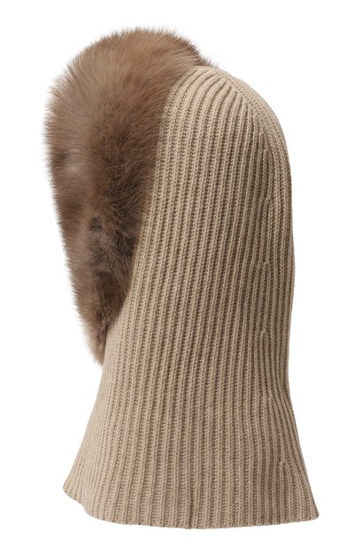 Шерстяной капюшон с мехом соболя VICTORIA KUSENKOVA, арт. 199103641540, фото 3