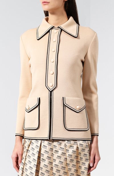 Шерстяной жакет с накладными карманами на пуговицах GUCCI, ар т. 514525/X1576, фото 3