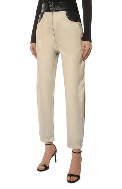 Джинсы со вставками кожи ULYANA SERGEENKO, арт. PNT005SS21Denim 0033дж, фото 3