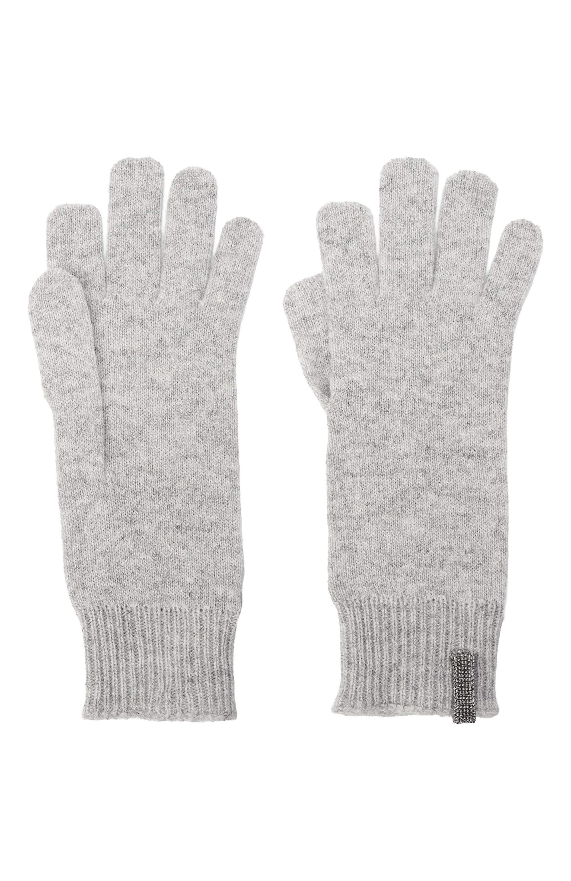 Кашемировые перчатки BRUNELLO CUCINELLI светло-серого цвета по цене 29950 руб., арт. B12M21189A, фото 2 Кашемировые перчатки BRUNELLO CUCINELLI, арт. B12M21189A, фото 2