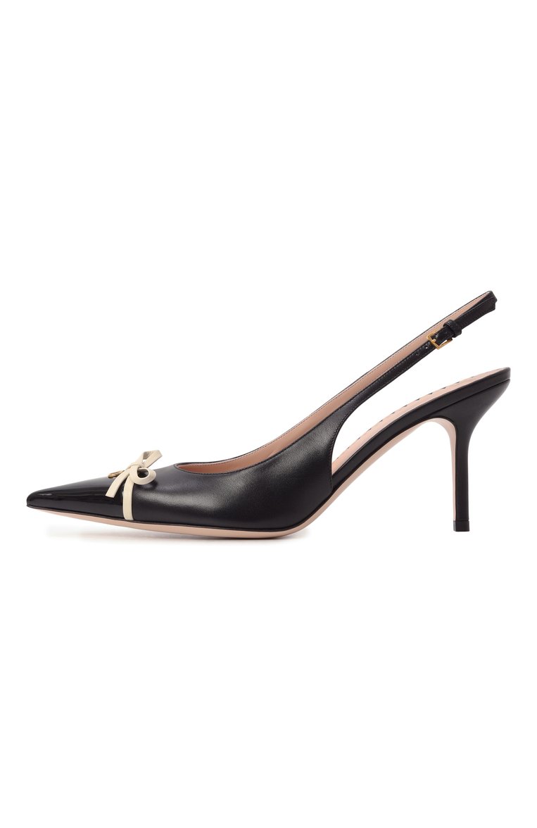 Женские кожаные туфли bepointy 80 VALENTINO черного цвета, арт. 6W2S0LQ1/DAL | Фото 4 (Материал внутренний: Натуральная кожа; Каблук высота: Высокий; Подошва: Плоская; Материал внешний: Натуральная кожа; Каблук тип: Шпилька; Женское Кросс-КТ: Слингбэки)