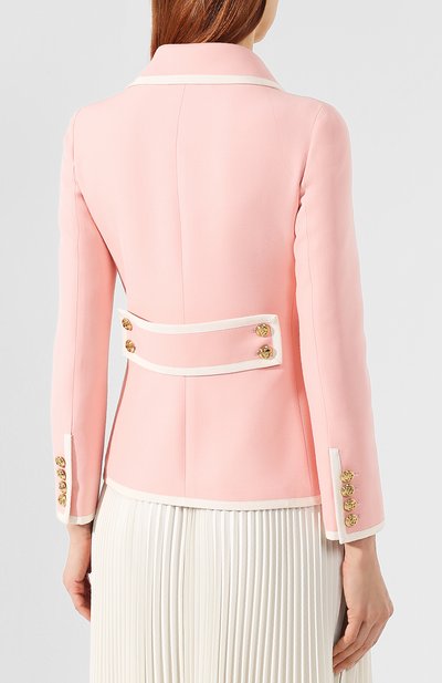 Жакет из смеси шерсти и шелка GUCCI розового цвета по цене 339500 руб., арт. 544839/ZHM88, фото 4 Жакет из смеси шерсти и шелка GUCCI, арт. 544839/ZHM88, фото 4