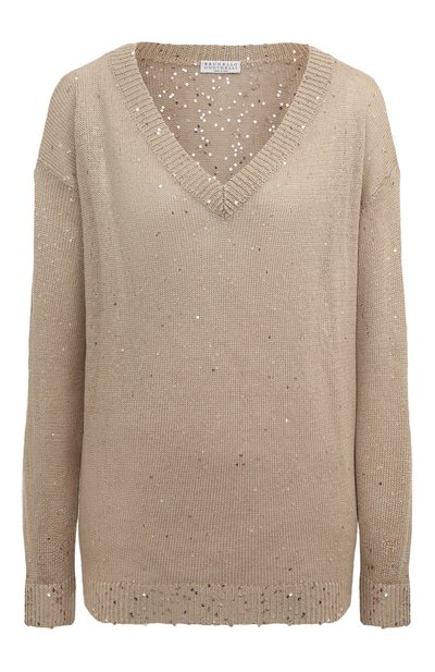 Женский пуловер изо льна и шелка BRUNELLO CUCINELLI, арт. M1000B1033