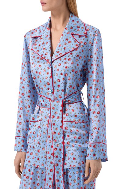 Шелковая блузка DOLCE & GABBANA голубого цвета по цене 297000 руб., арт. F5Q03T/IS10H, фото 3 Шелковая блузка DOLCE & GABBANA, арт. F5Q03T/IS10H, фото 3