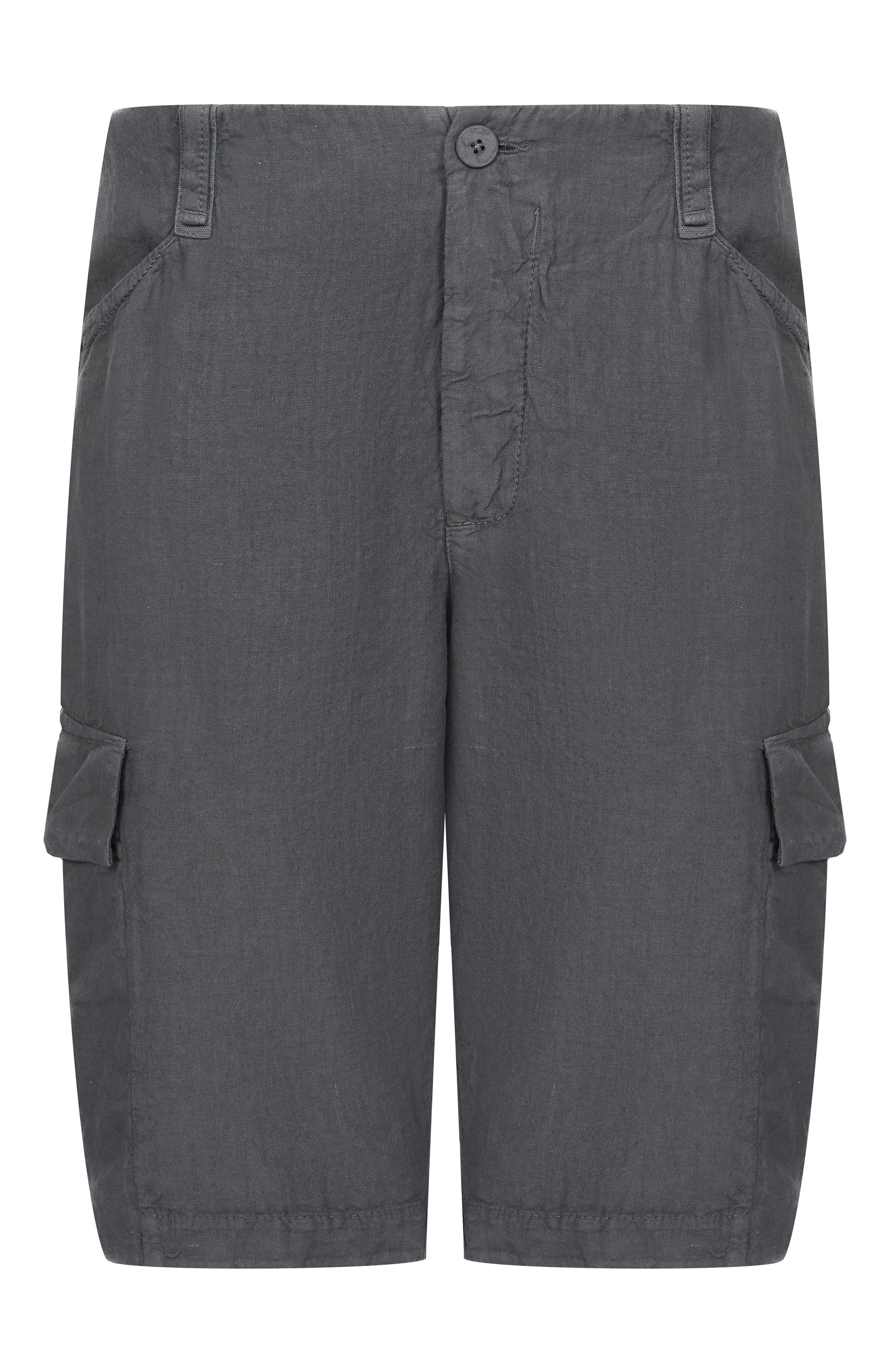 Льняные шорты TRANSIT темно-серого цвета по цене 38650 руб., арт. CFUTRCD132, фото 1 Льняные шорты TRANSIT, арт. CFUTRCD132, фото 1