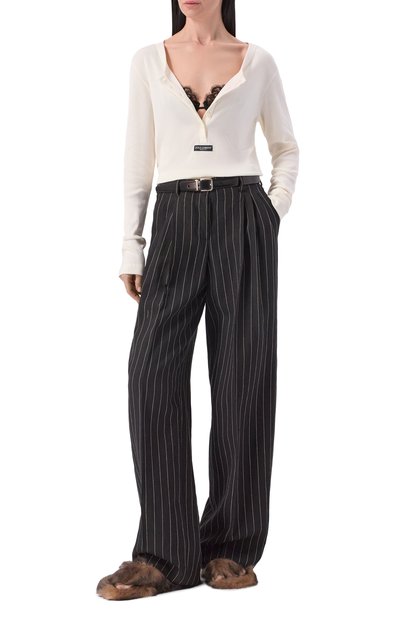 Женские брюки изо льна и шерсти DOLCE & GABBANA, арт. FTDMIT/FR3F2