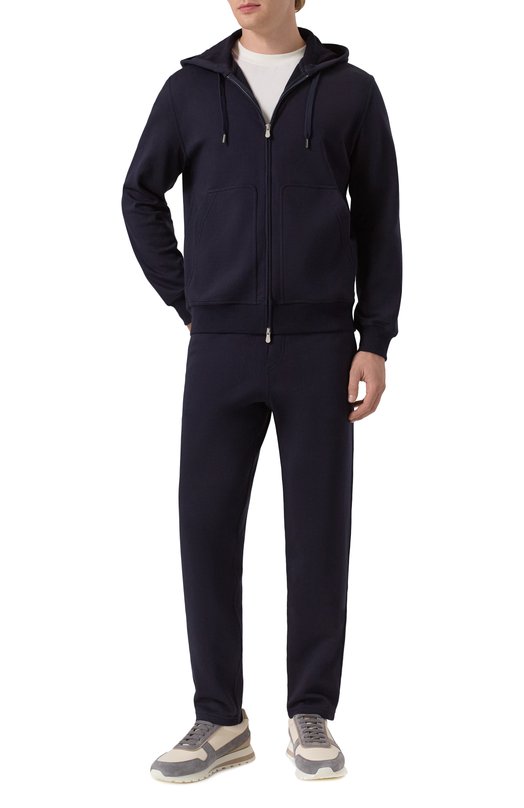 Хлопковые брюки Brunello Cucinelli MW8633243G Синий  MW8633243G Фото 2