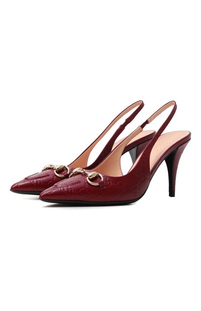 Женские кожаные туфли horsebit GUCCI, арт. 792065/AAEGJ