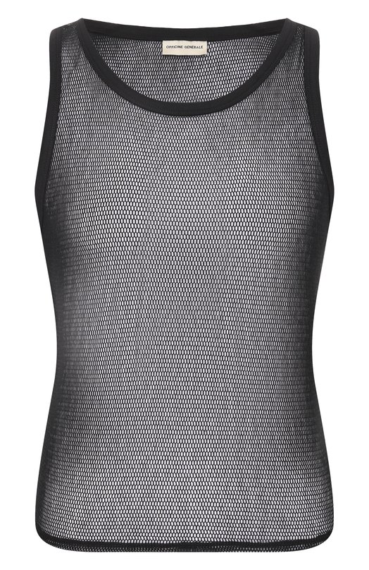 Хлопковый топ Officine Generale S26WTEE201_001 Чёрный S26WTEE201_001