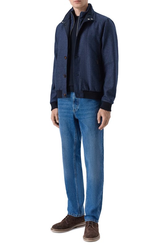 Бомбер Bernie-LP6 из шелка и шерсти Moorer BERNIE/LP6 Синий  BERNIE/LP6 Фото 2