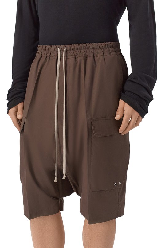 Хлопковые шорты Rick Owens RU01F2389/P Коричневый  RU01F2389/P Фото 3