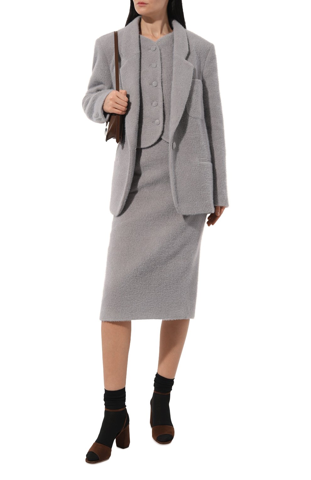 Жакет LESYANEBO серого цвета по цене 38000 руб., арт. FW23/H-415/CNC, фото 2 Жакет LESYANEBO, арт. FW23/H-415/CNC, фото 2