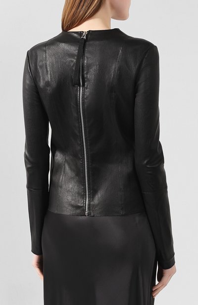 Кожаный топ HELMUT LANG черного цвета по цене 92650 руб., арт. J05HW501, фото 4 Кожаный топ HELMUT LANG, арт. J05HW501, фото 4