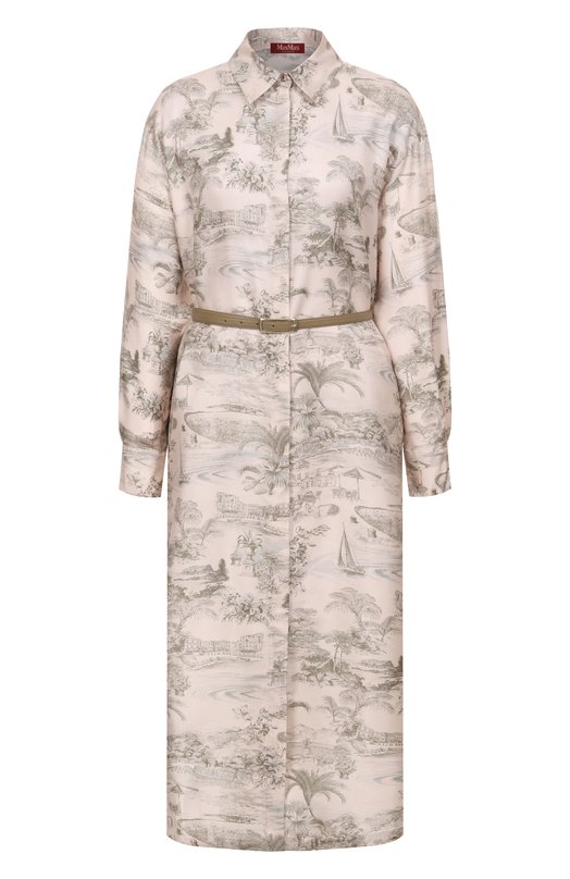 Шелковое платье Max Mara Studio SVELT0 Бежевый SVELT0