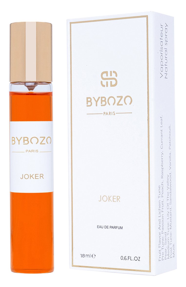 Парфюмерная вода joker (18ml) BYBOZO бесцветного цвета, арт. 3612940000483 | Фото 2 (Нос: Не проставлено; Региональные ограничения белый список (Axapta Mercury): Не проставлено; Тип продукта - парфюмерия: Парфюмерная вода; Тип аромата: Восточный; Ограничения доставки: flammable)