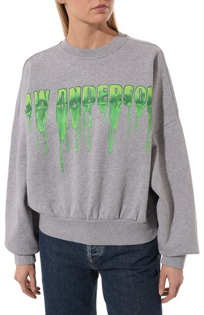 Хлопковый свитшот JW ANDERSON серого цвета по цене 30700 руб., арт. JW0044PG0943 960, фото 3 Хлопковый свитшот JW ANDERSON, арт. JW0044PG0943 960, фото 3